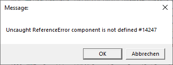 Screenshot of the decoy error message
